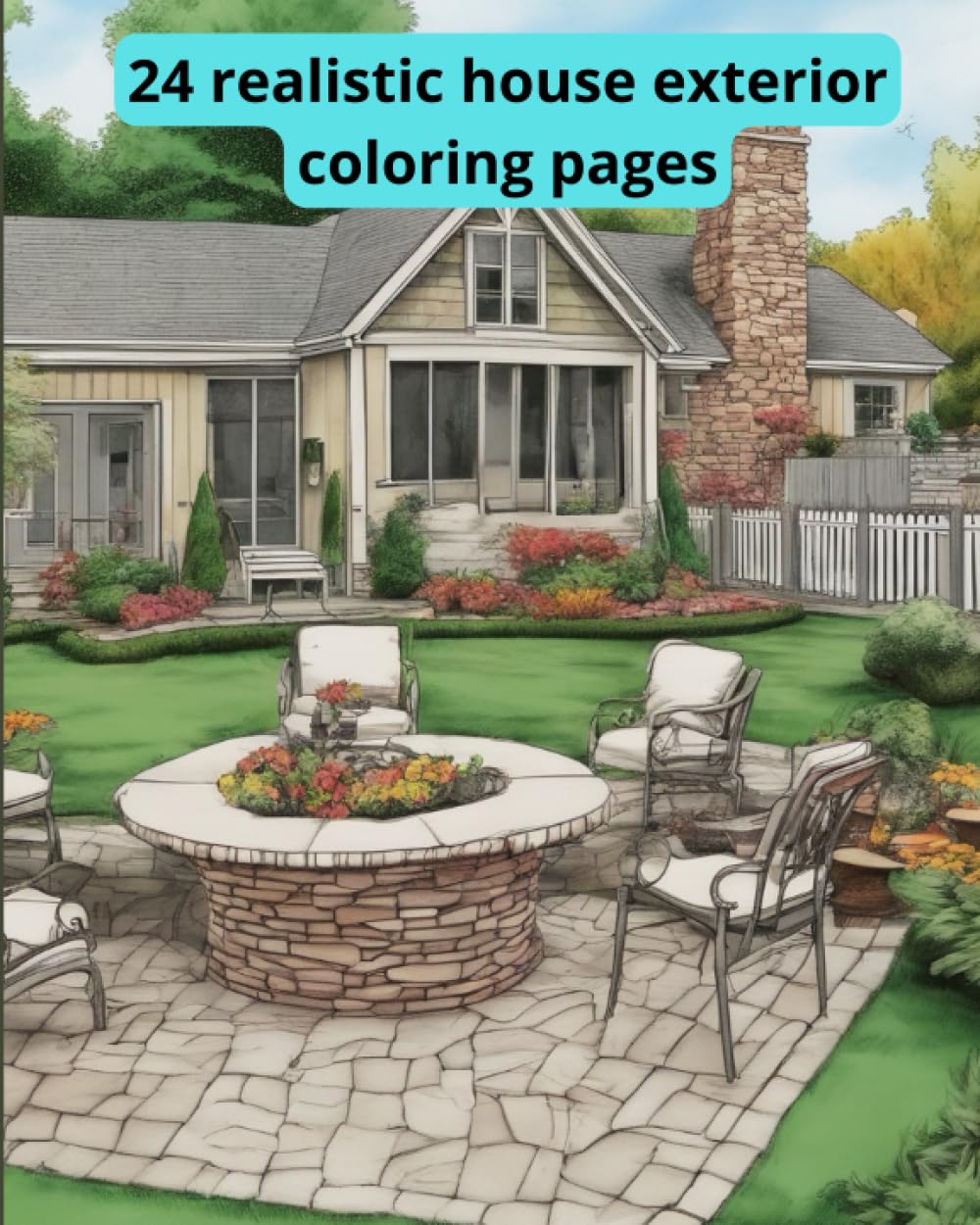 24 House Exterior Coloring Book (Portuguese Edition) baixar o livro de graça
