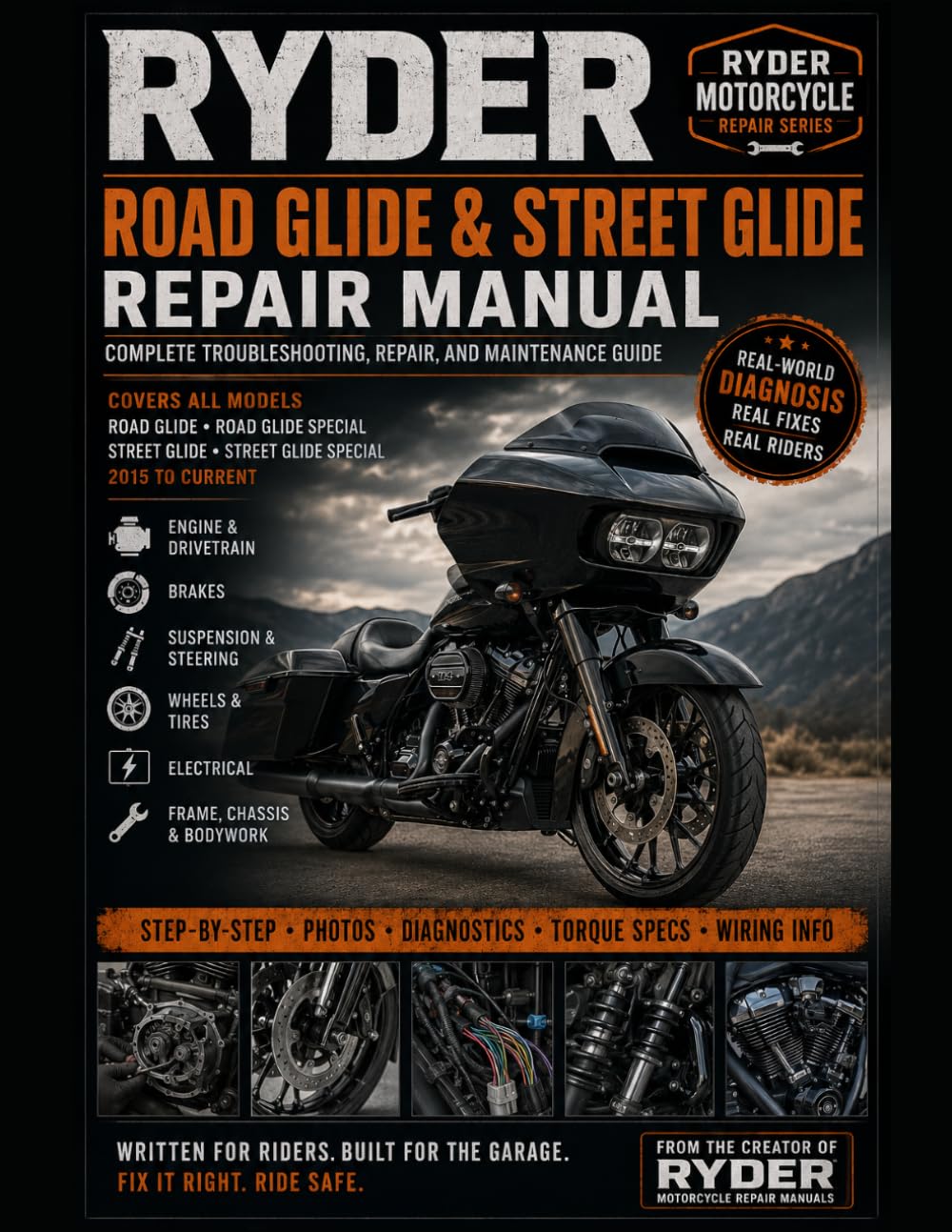 ler totalmente RYDER Road Glide & Street Glide Repair Manual: Complete Troubleshooting, Repair, and Maintenance Guide for 2017–2026 Milwaukee-Eight Touring Models