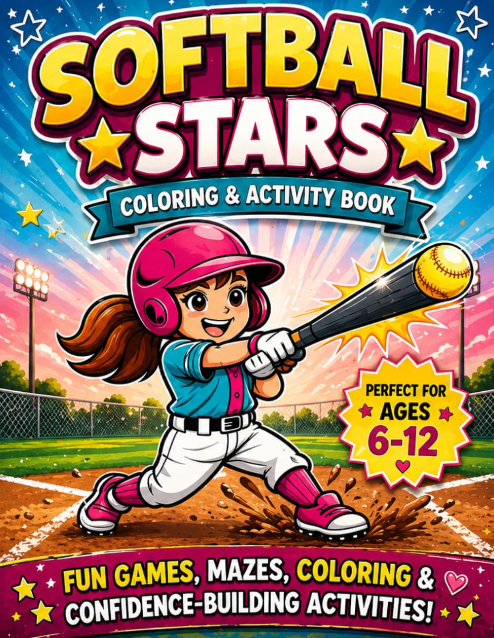 ler totalmente Softball Stars: Coloring & Activity Book for Girls Ages 6–12