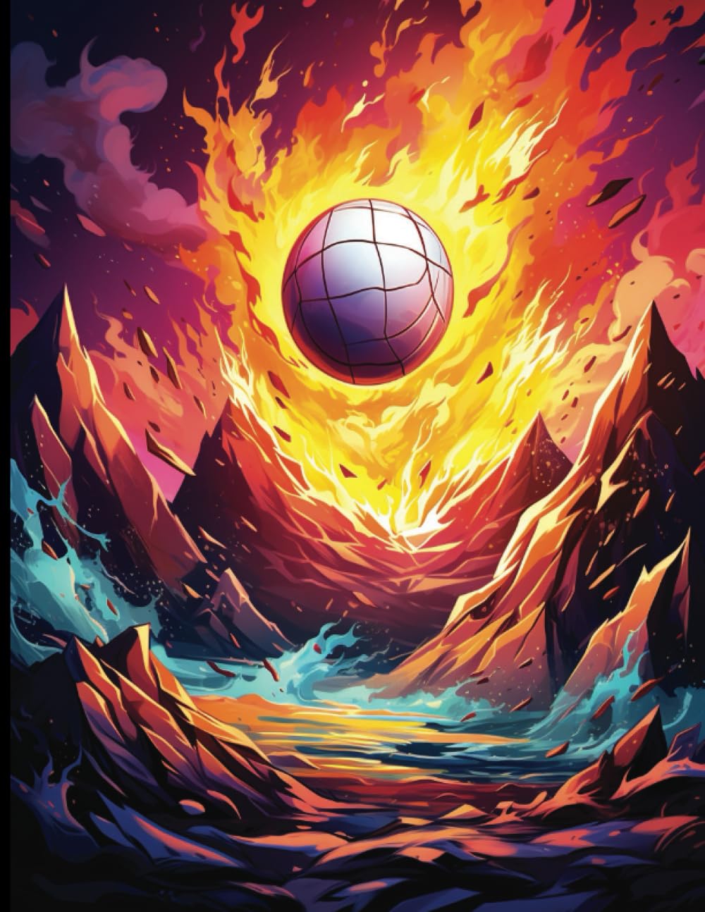 Composition Notebook: Wide Ruled Cool Volleyball Notebook: 110 pages