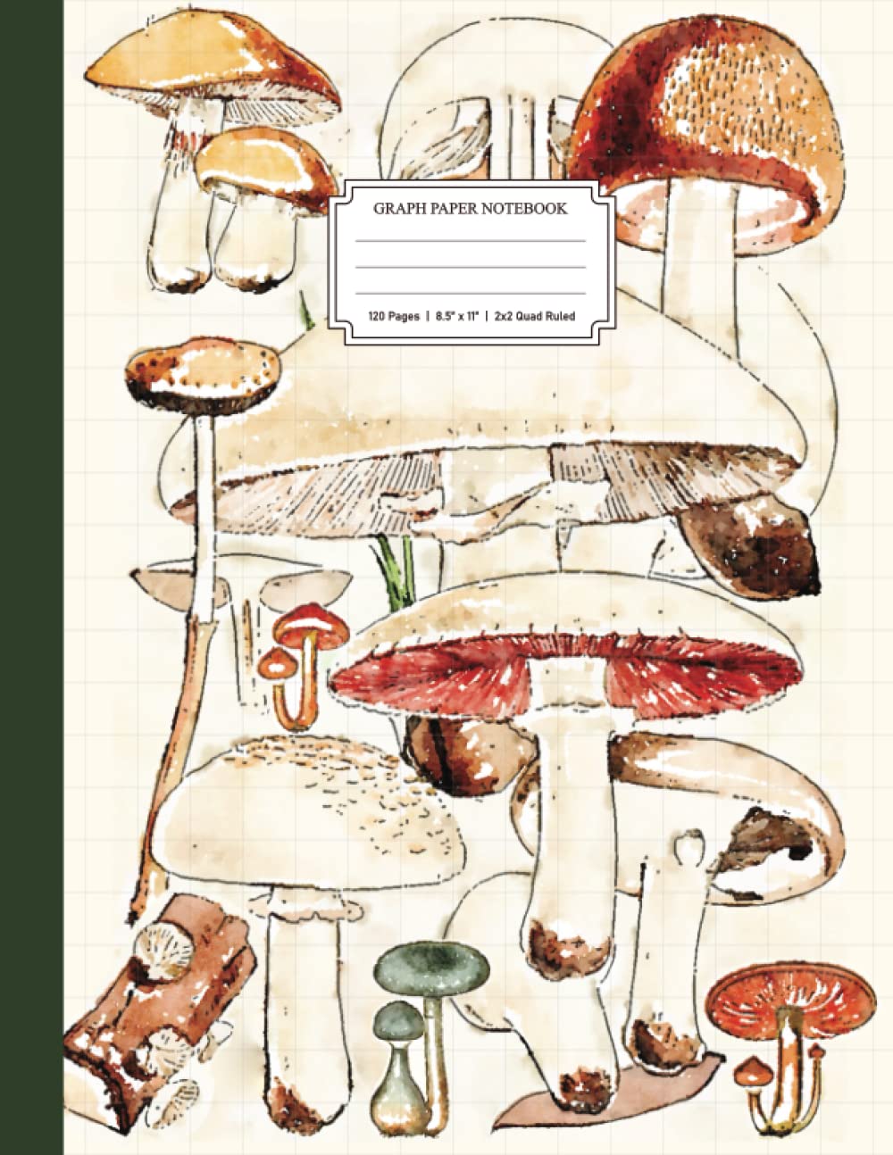 capítulo por capítulo baixar Graph Paper Composition Notebook Quad Ruled 2x2: 120 Pages, 8.5"x11", Vintage Watercolor Mushroom Design Grid Graph Paper, Great for Note Taking and Math or Science Work.