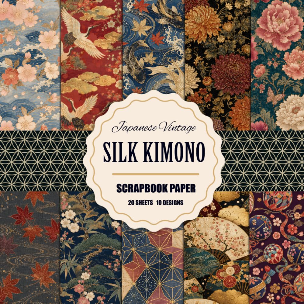Japanese Vintage Silk Kimono Scrapbook Paper: 10 Unique Kimono Inspired Designs, 20 Double-Sided Decorative Sheets for Origami, Junk Journaling, and Asian-Inspired Paper Crafts baixar livro de graça