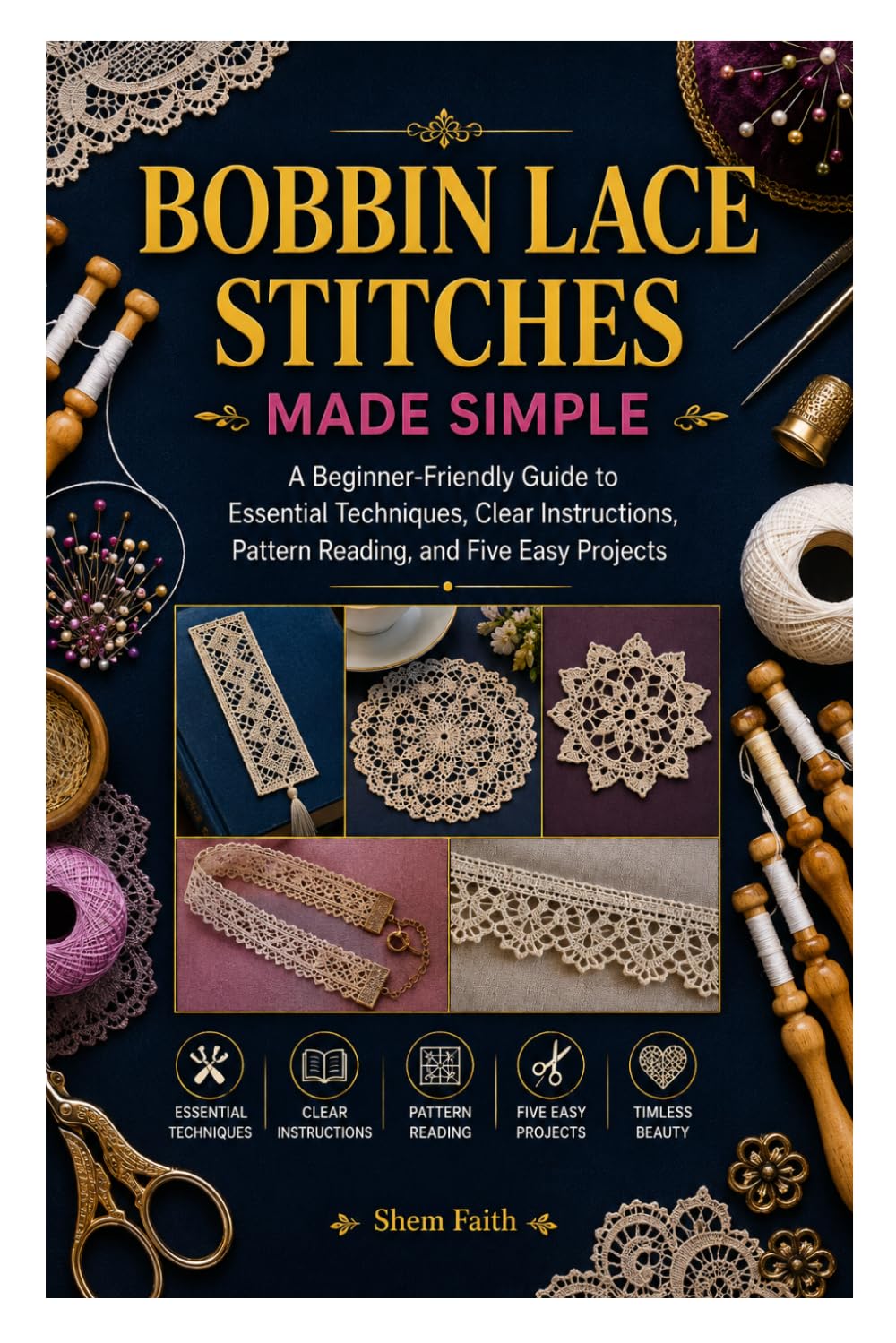 capítulo por capítulo baixar Bobbin Lace Stitches Made Simple: A Beginner-Friendly Guide to Essential Techniques, Clear Instructions, Pattern Reading, and Five Easy Projects