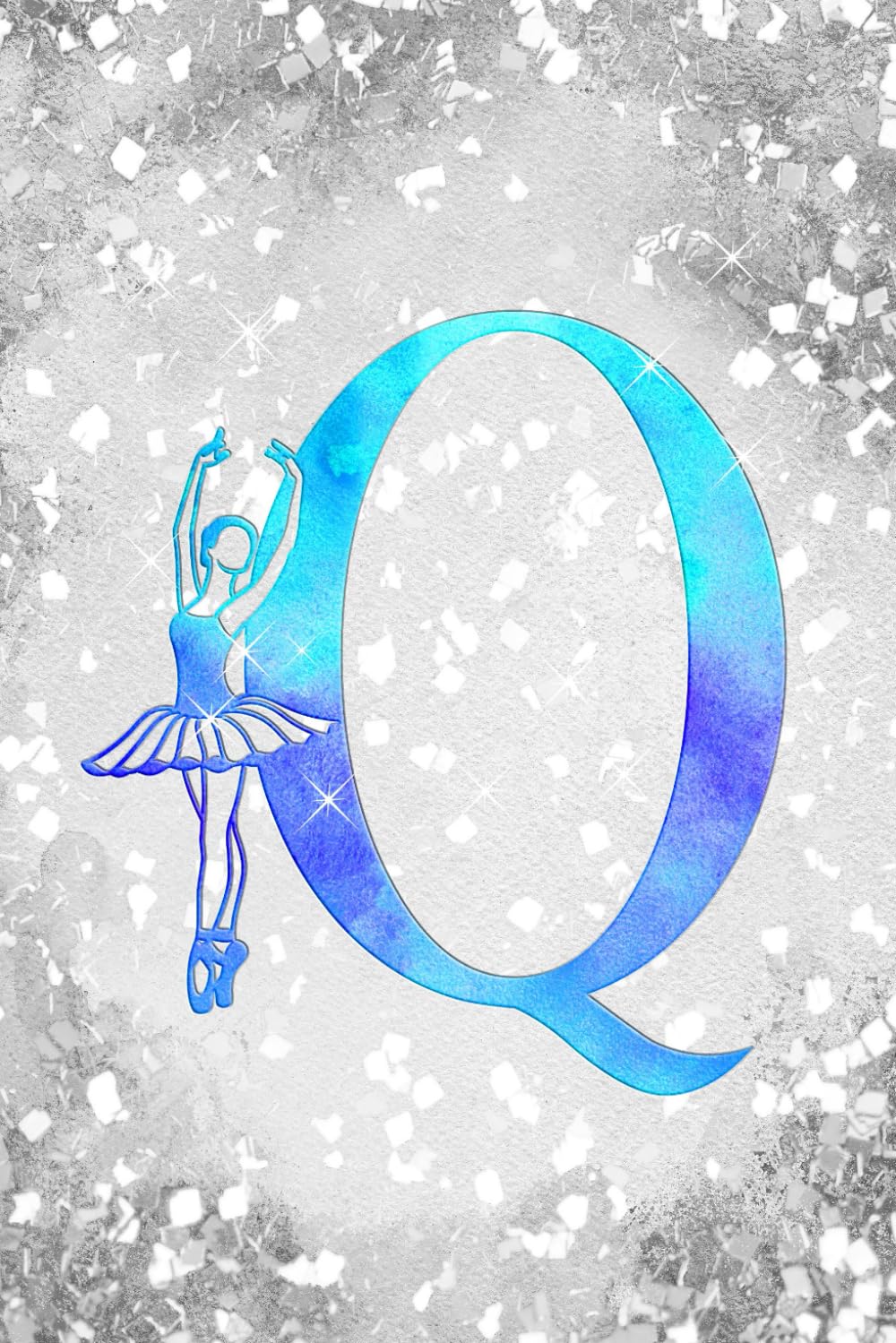 Q: Letter "Q" Initial Ballet Dance Monogram Gift Notebook - Ballerina on Silver Teal & Blue - College-Ruled Personal Journal, Writing Pad or Diary for Dancers, Girls & Women - 110 Pages, 6x9 baixar o livro de graça
