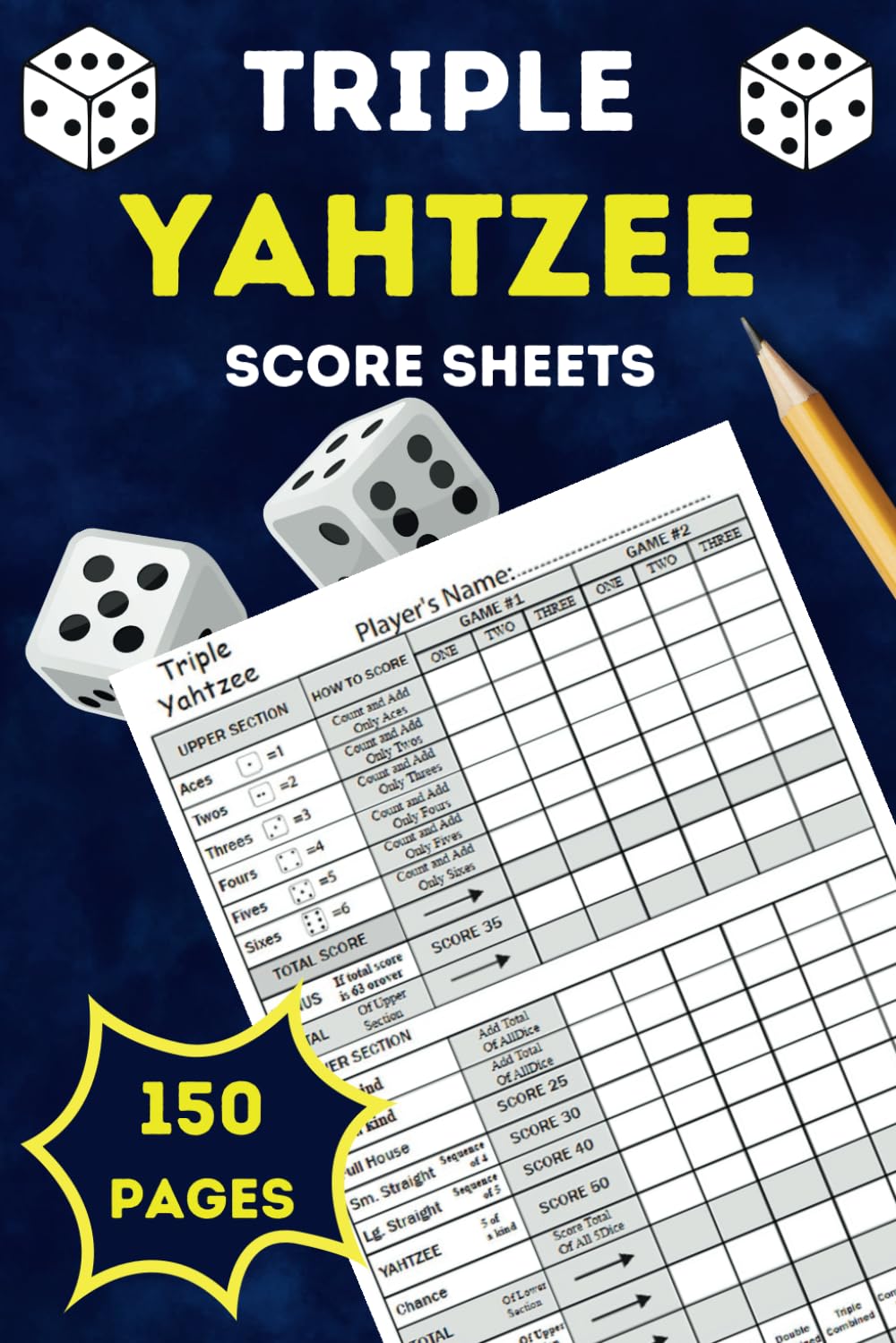 capítulo por capítulo baixar Triple Yahtzee Score Sheets: 150 Pages, Yahtzee Score Pads for Scorekeeping with 6 x 9 Inches