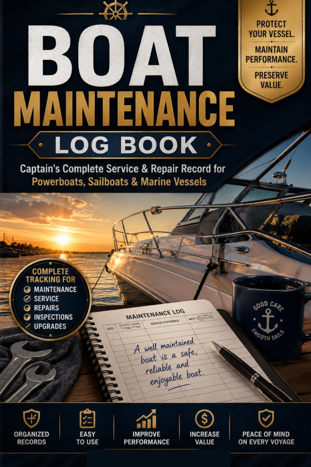 Boat Maintenance Log Book: Captain's Complete Service & Repair Record for Powerboats, Sailboats & Marine Vessels baixar livro de graça