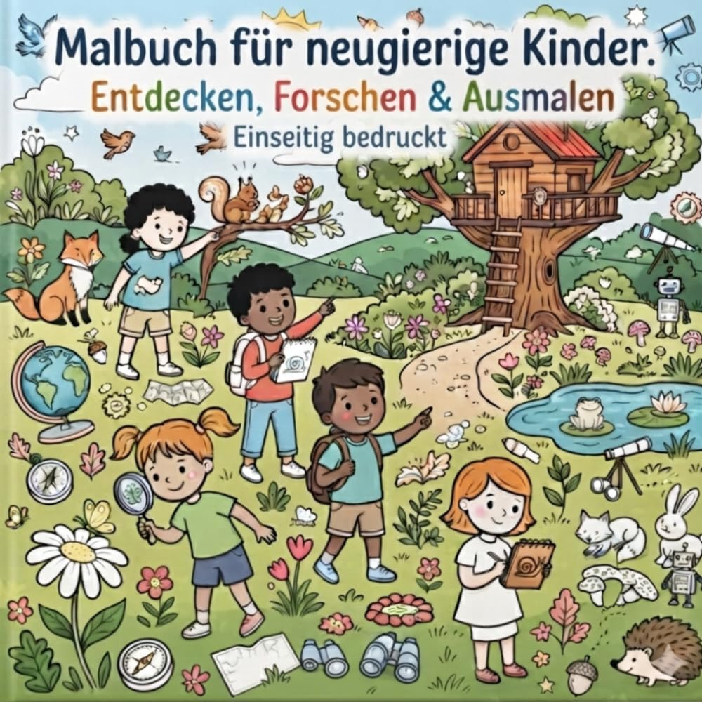 ler totalmente Malbuch für neugierige Kinder: Entdecken, Forschen & Ausmalen (German Edition)