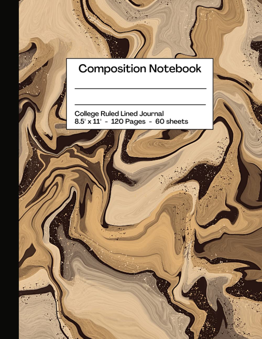 College Ruled Composition Notebook: Classic Black Marble Liquid With Tiger Eye Crystal Accents For School, College, Work And Office baixar o livro de graça