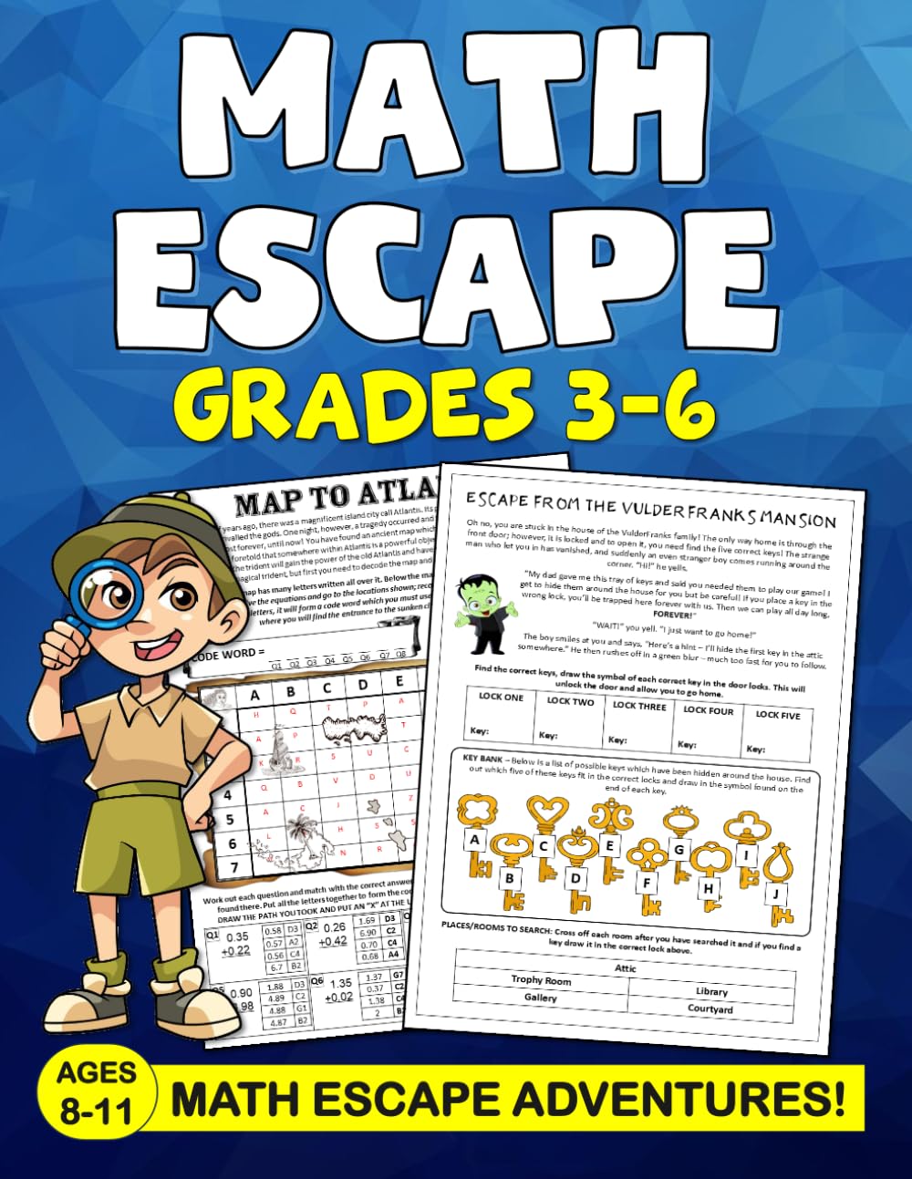 Math Escape. Math Puzzles for kids grades 3-6: Math Escape Adventures, a math puzzle books for kids, fun math workbook for ages 8-12, a fun... and math puzzles. A math mystery activity. baixar o livro de graça