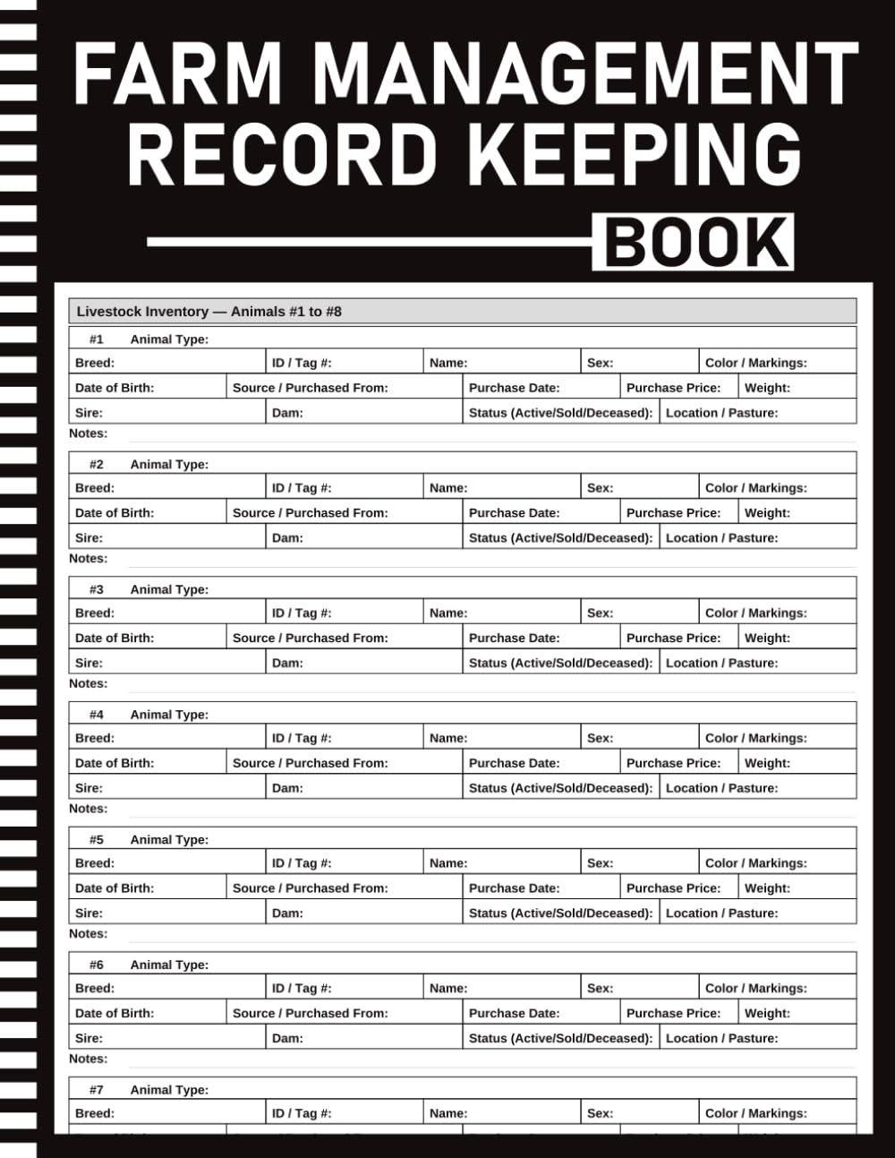 Farm Management Record Keeping Book: Livestock, Breeding, Equipment, Crop, Vet & Feed Log, Income Expense Ledger, Seasonal Planner | Farmers & Ranchers | 8.5x11 | 120 Pages baixar o livro de graça