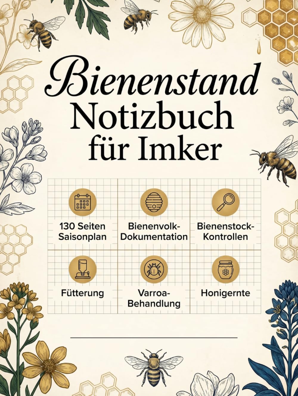 ler totalmente Bienenstand Notizbuch für Imker: 130 Seiten zur Dokumentation von Standort, Bienenvölkern, Stockkarten, Kontrollen, Fütterung, Varroa und Honigernte (German Edition)