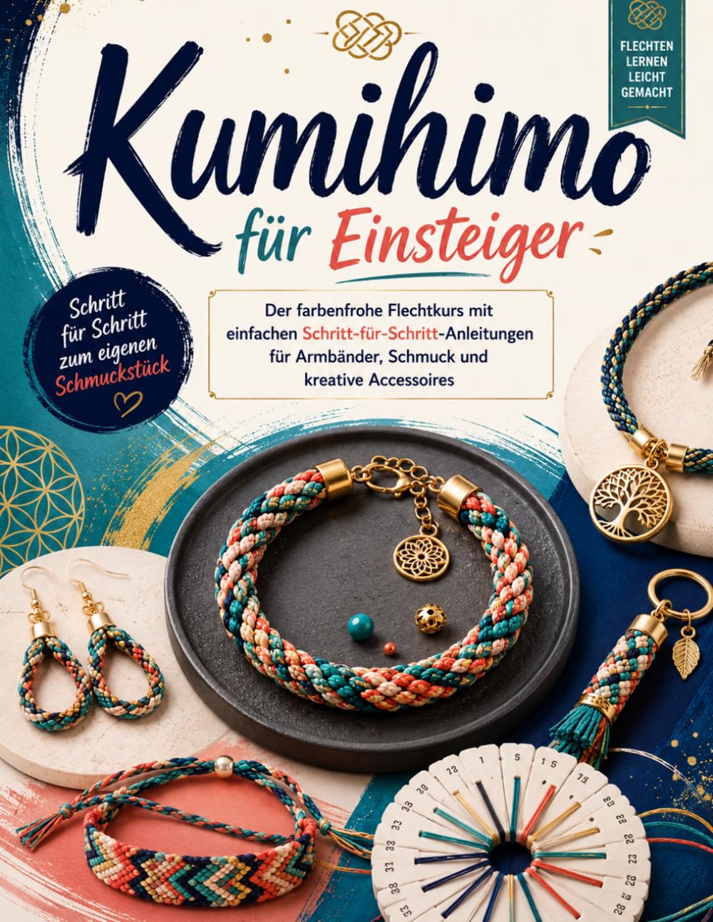 capítulo por capítulo baixar Kumihimo für Einsteiger: Der farbenfrohe Flechtkurs mit einfachen Schritt-für-Schritt-Anleitungen für Armbänder, Schmuck und kreative Accessoires (German Edition)