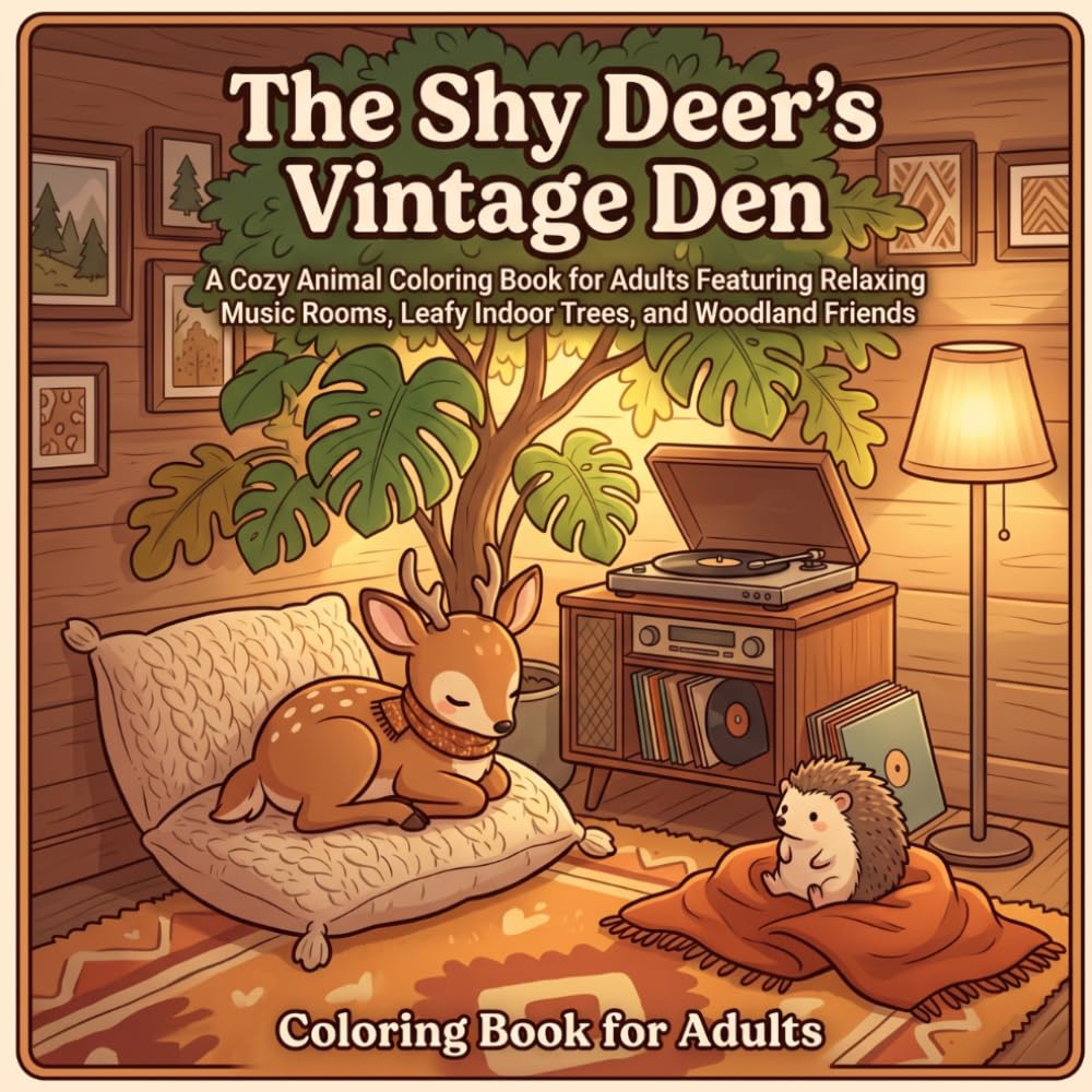 The Shy Deer's Vintage Den: A Cozy Animal Coloring Book for Adults Bold and Easy Designs Featuring Relaxing Music Rooms, Leafy Indoor Trees, and Woodland Friends (Cozy Moments Coloring Books) baixar livro de graça