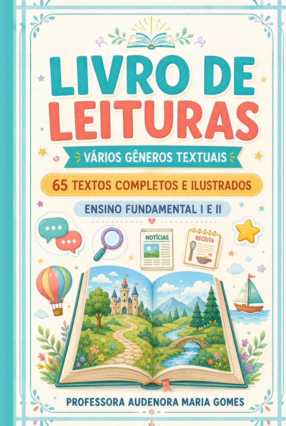 capítulo por capítulo baixar Caderno pedagógico de leituras e escrita: Textos completos e ilustrados para fundamental I e II (Portuguese Edition)