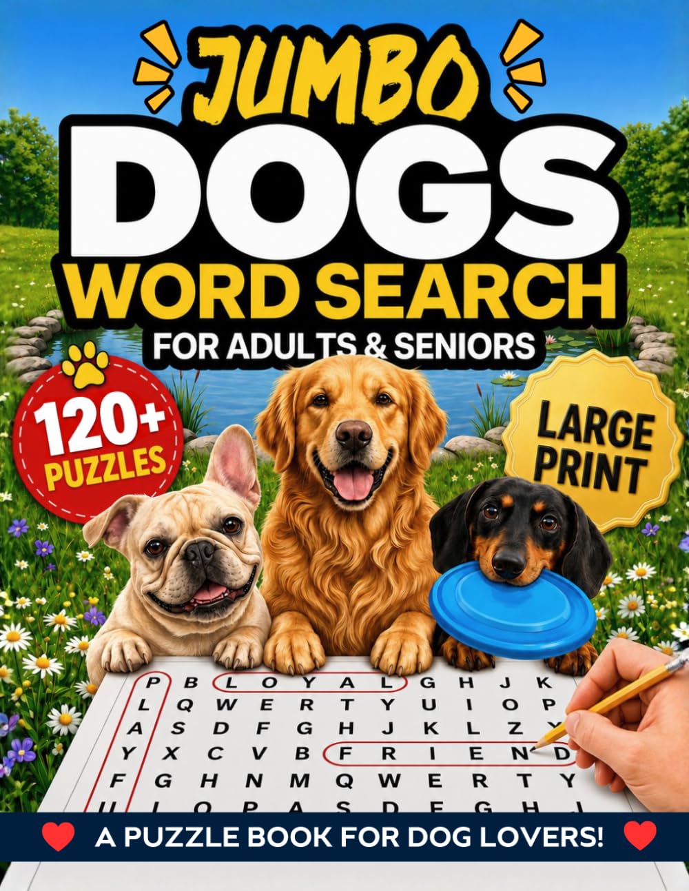 ler totalmente Jumbo Dogs Word Search: 120+ Large Print Puzzles for Adults and Seniors to Relax, Relieve Stress and Stay Sharp