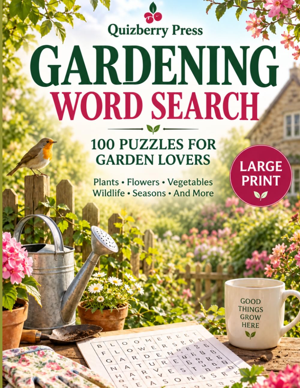 ler totalmente THE GARDEN LOVER'S WORD SEARCH: 100 Large Print PuzzlesFlowers - Vegetables - Wildlife - Seasons - and More