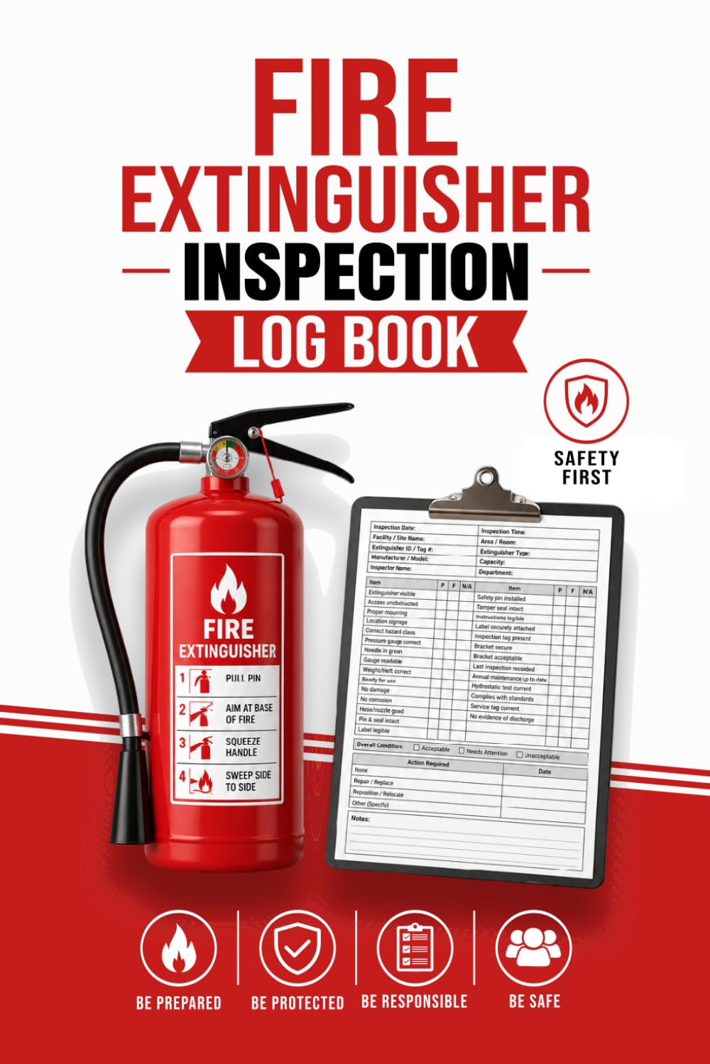Fire Extinguisher Inspection Log Book: Portable Fire Extinguisher Monthly Inspection Record and Maintenance Log | Safety Compliance Checklist Book for... Workplace & Industrial Use (6x9, 120 Pages) baixar o livro de graça