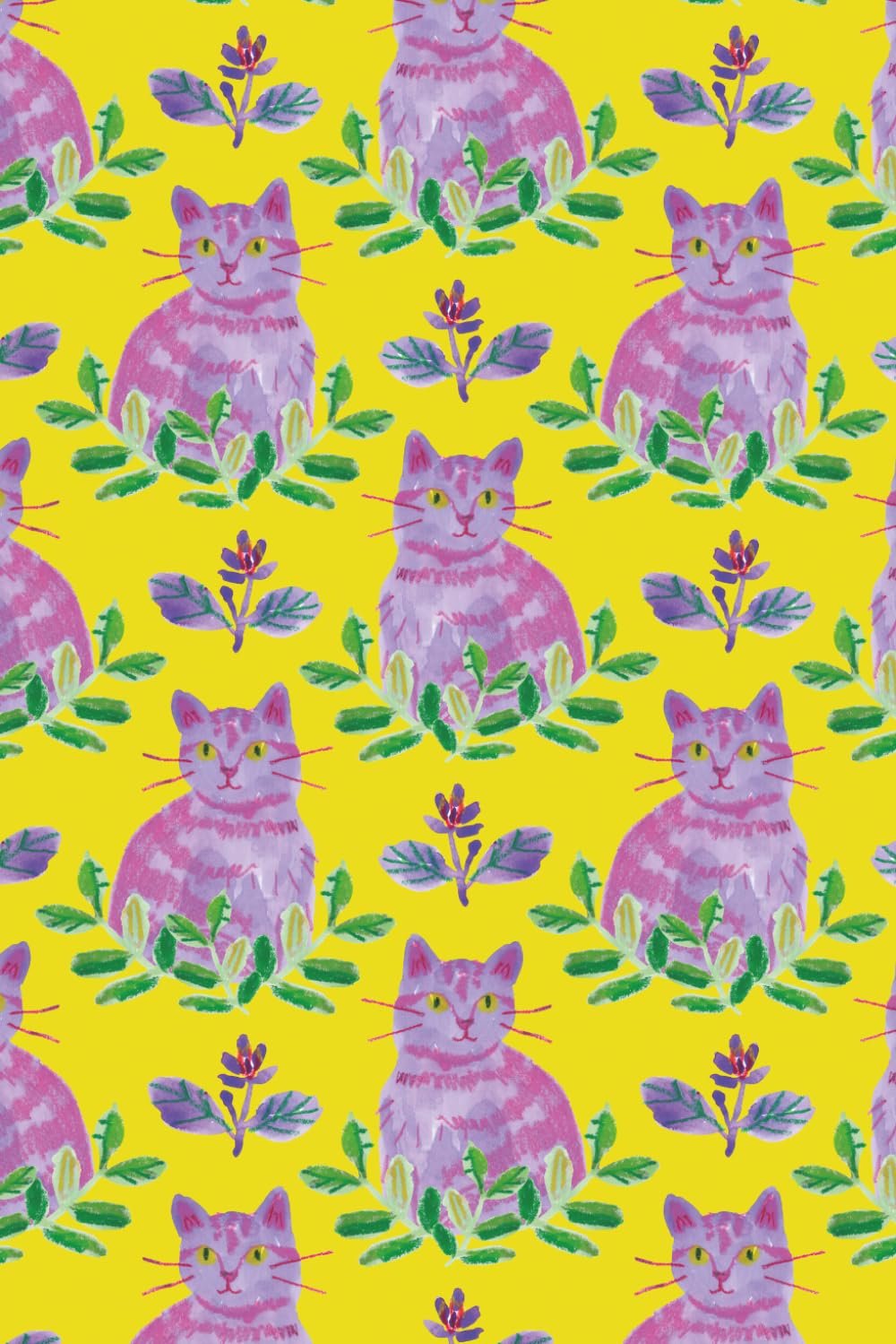 Bright, Fun & Joyful Watercolour Cat Patterned Journal: Lined Notebook with Whimsical Cat Pattern Cover baixar o livro de graça