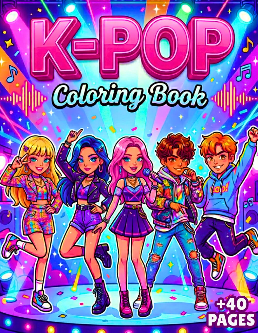 K-Pop Coloring Book: Cute Idol Fashion, Concert Scenes & Backstage Moments, Aesthetic Anime & Kawaii Chibi Style Pages | Great for K-Pop Super Fans,... Group Poses, Fandom & Detailed Coloring Fun baixar livro de graça