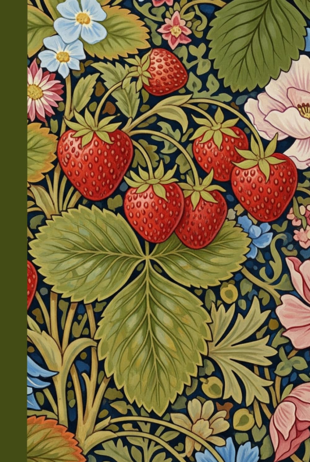 William Morris Style Notebook - vintage strawberry pattern | 6x9 College Rule | hard cover 120 pg | modern remake baixar o livro de graça