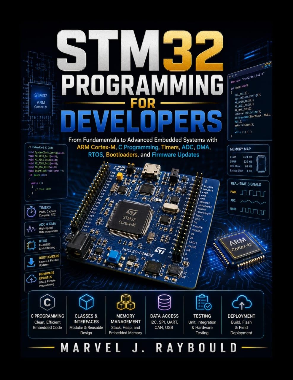 capítulo por capítulo baixar STM32 Programming for Developers: From Fundamentals to Advanced Embedded Systems with ARM Cortex-M, C Programming, Timers, ADC, DMA, RTOS, Bootloaders,... Tomorrow in Tech) (English Edition)