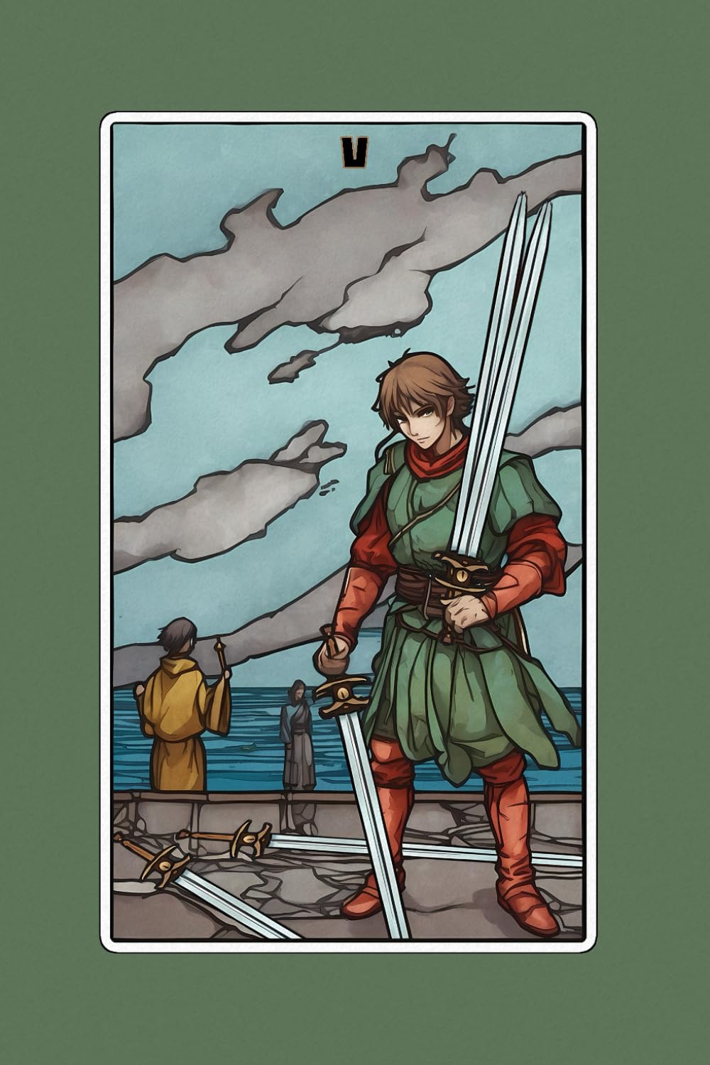ler totalmente Five of Swords - Tarot Card Notebook - Card No.59 (Color Ed.): A5 Ruled Lined Tarot Journal Diary Sketchbook Notebook - Five of Swords (Conflict and Defeat)