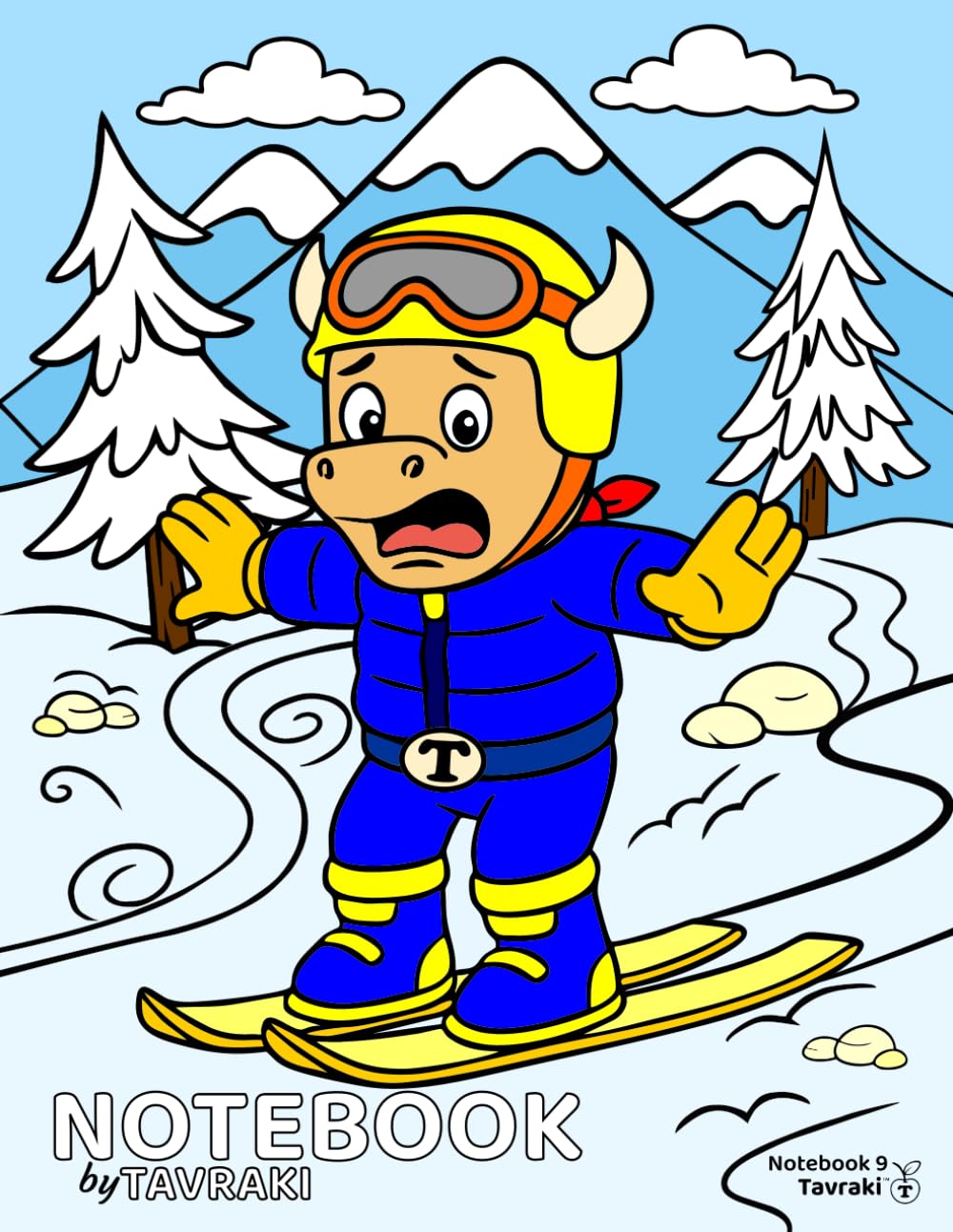 Tavraki the Cowboy Bull Notebook 9: The Ski Ride: A kids’ notebook with a cowboy story, a coloring page, and lined pages for writing baixar o livro de graça