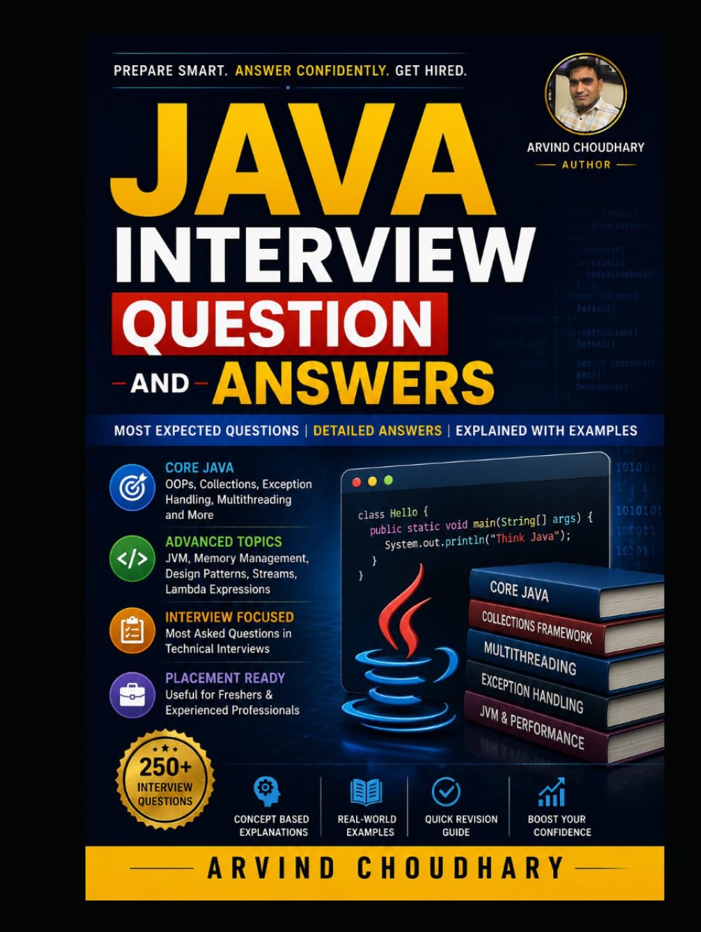 Java Interview Questions and Answers: A Practical Guide to Core Java, OOP, Collections, Multithreading, Java 8+, JDBC, Exception Handling, and Coding Interviews