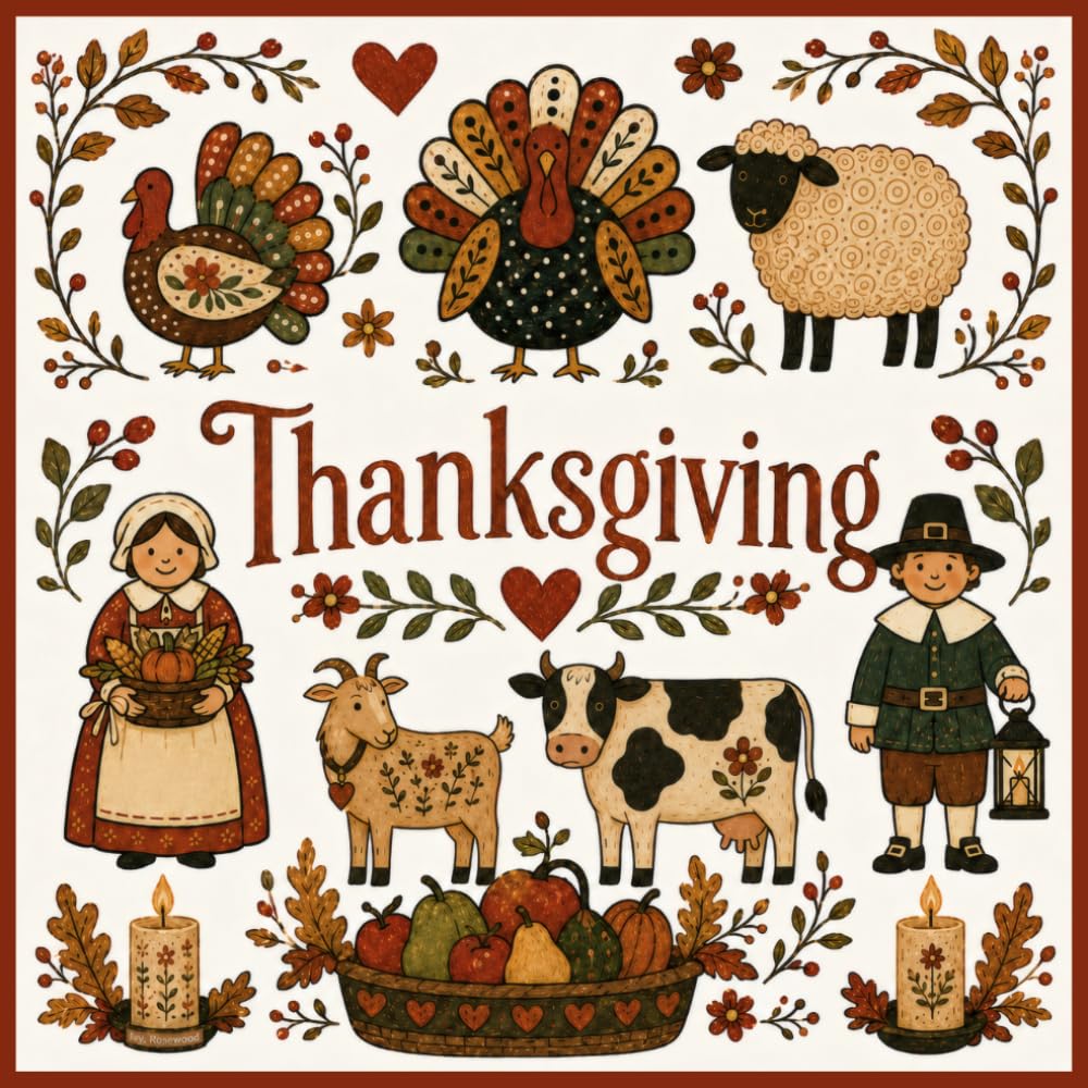 Thanksgiving: Folk Art Ephemera: 180 Cutouts for Junk Journaling, Decoupage, Scrapbooking, and Paper Crafts