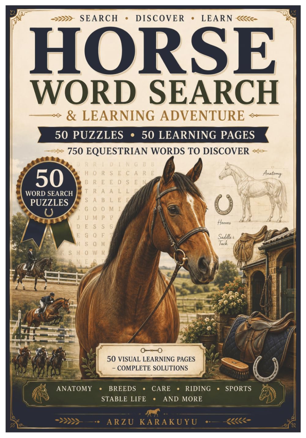 capítulo por capítulo baixar Horse Word Search: Fun & Educational Word Search Puzzles & Learning Adventure About Horses, Ponies, Breeds, Riding, Tack & Stable Life | 50 Puzzles |... | Fun Gift for Horse Lovers, Adults & Teens
