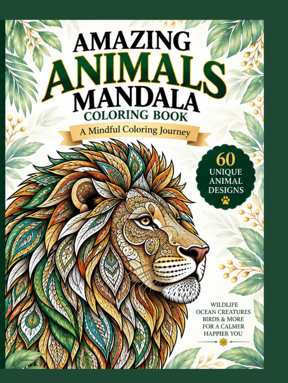 ler totalmente Amazing Animals Mandala Coloring Book: 60 Intricate Animal Mandalas for Adults Featuring Wildlife, Birds, Ocean Creatures and More for Relaxation,... Coloring Book, Large 8.25 × 11 inch Pages