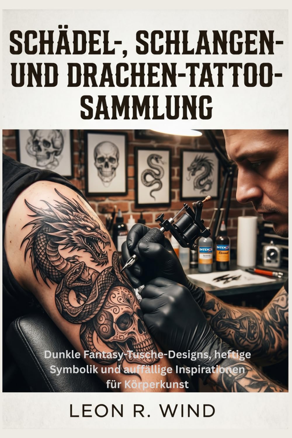Schädel-, Schlangen- und Drachen-Tattoo-Sammlung: Dunkle Fantasy-Tusche-Designs, heftige Symbolik und auffällige Inspirationen für Körperkunst baixar o livro de graça