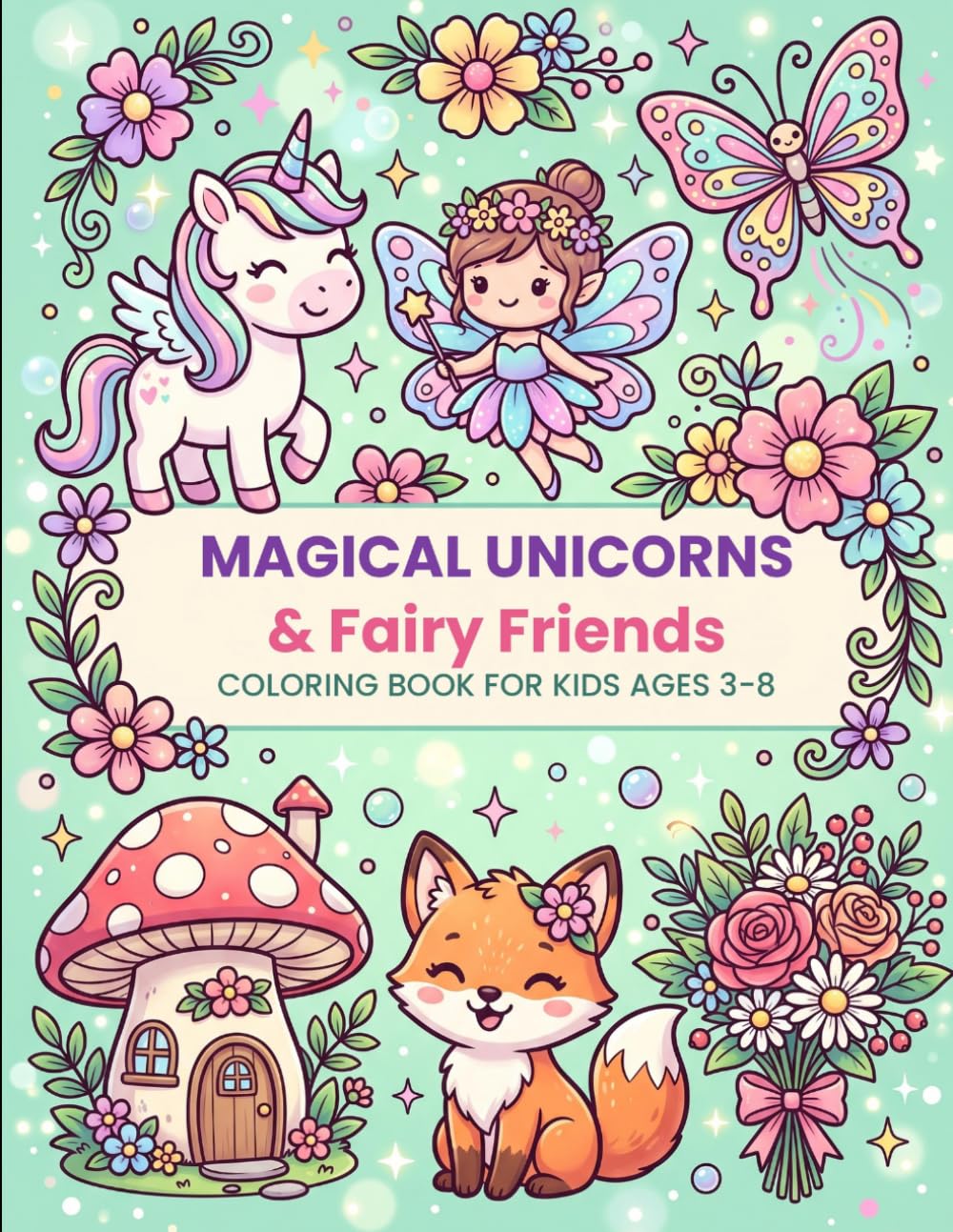 Magical Unicorns & Fairy Friends: Coloring book for kids ages 3-8 baixar o livro de graça