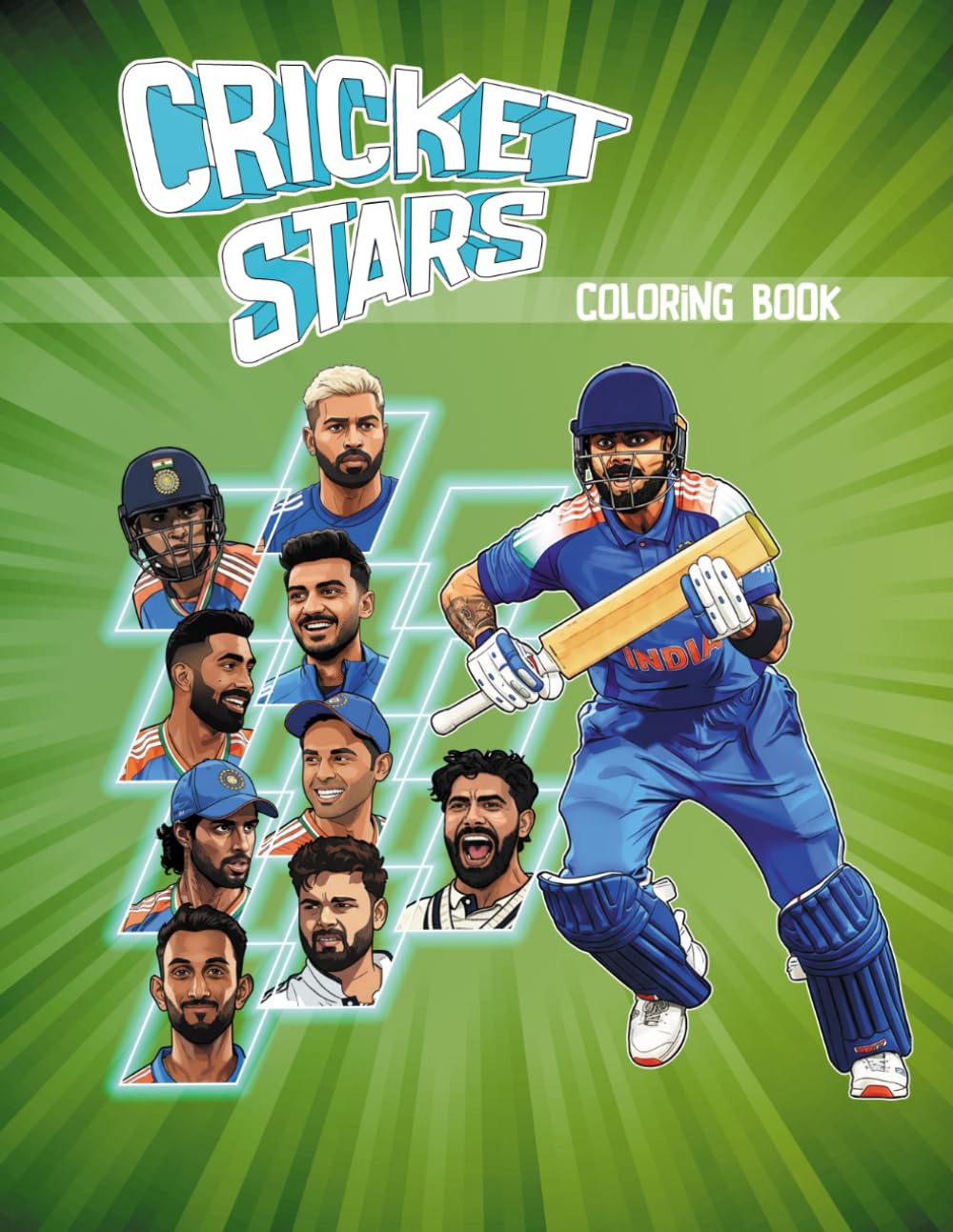ler totalmente Cricket Stars Coloring Book: The Best Players in India