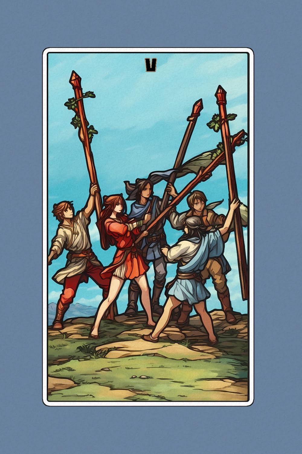 Five of Wands - Tarot Card Notebook - Card No.31 (Color Ed.): A5 Ruled Lined Tarot Journal Diary Sketchbook Notebook - Five of Wands (Competition and Conflict) baixar o livro de graça