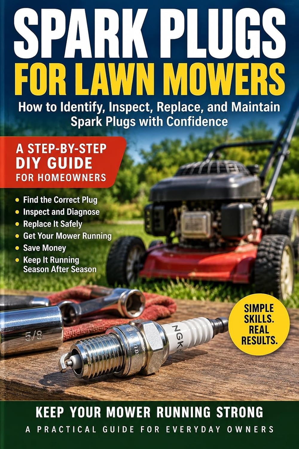ler totalmente Spark Plug Selection & Installation for Lawn Mowers: A DIY Beginner's Step-by-Step Guide: Replace your lawn mower spark plug yourself—no mechanic needed. (English Edition)