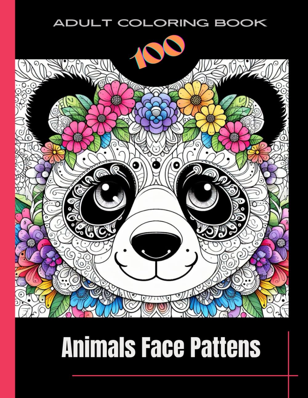 ler totalmente Adult Coloring Book, 100 Animals Face Pattens