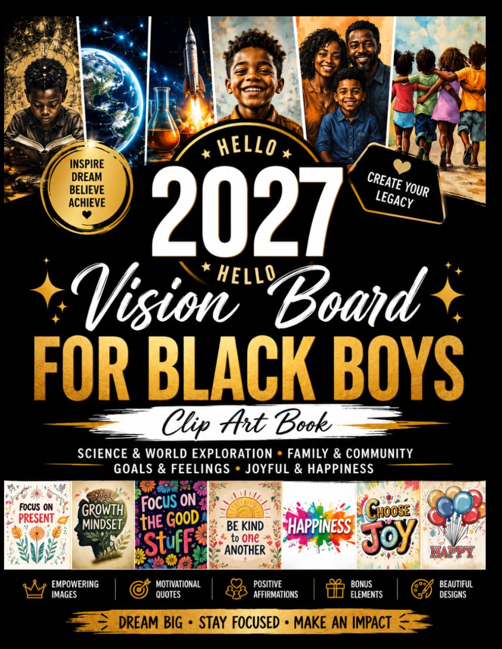 Vision Board Clip Art Book for Black Boys: Create Motivational & Powerful Vision Board From 300+ Supplies (Pictures, Quotes and Affirmations) | Reach Your Full Potential baixar livro de graça
