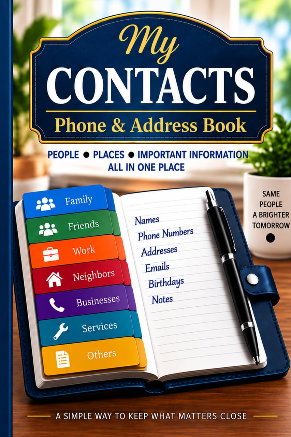 ler totalmente My Contacts: Phone & Address Book: A Simple Organizer for Family, Friends, Personal & Work Contacts — Holds 200 Contacts