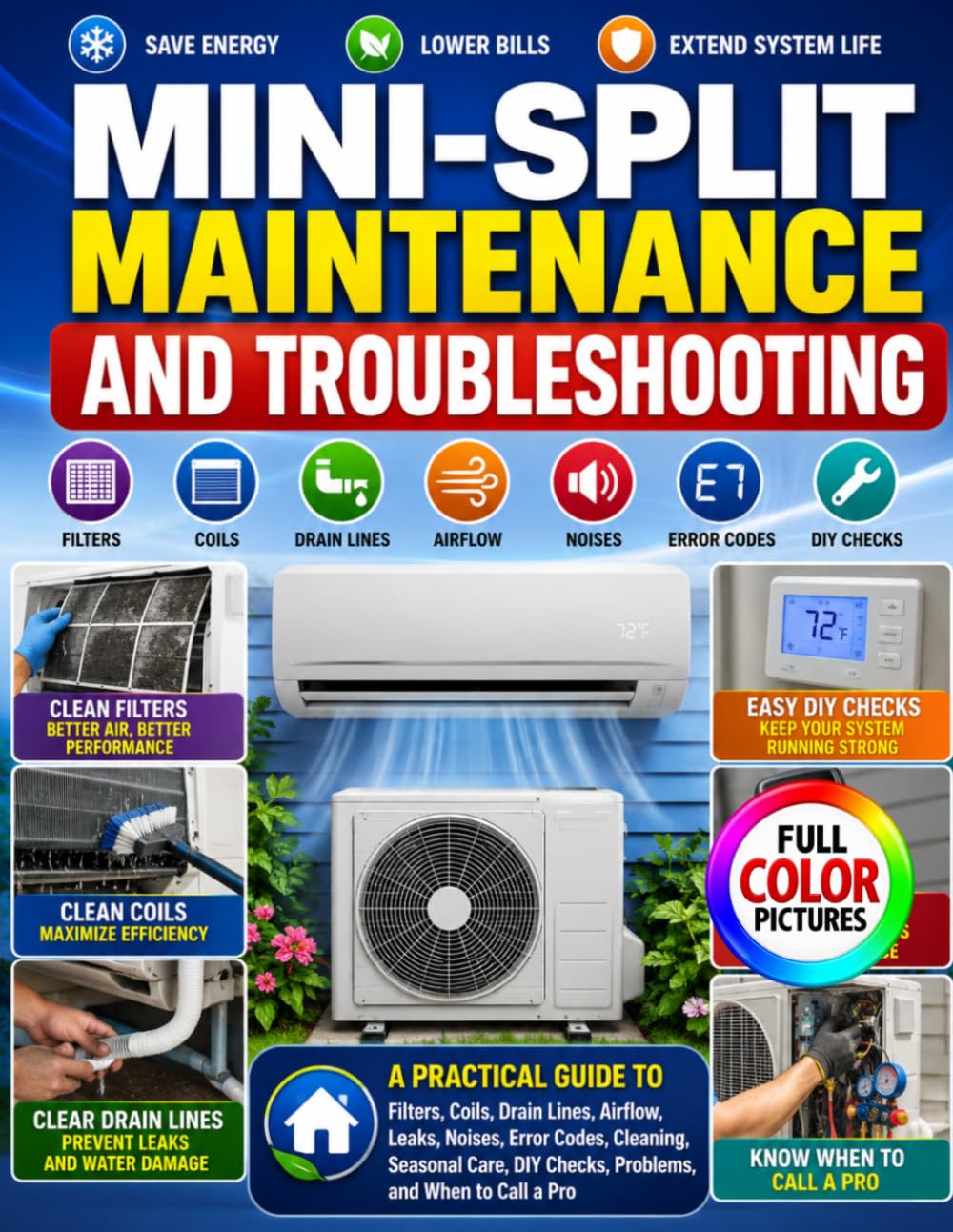 Mini-Split Maintenance and Troubleshooting: A Practical Guide to Filters, Coils, Drain Lines, Airflow, Leaks, Noises, Error Codes, Cleaning, Seasonal Care, DIY Checks, Problems, and When to Call a Pro baixar o livro de graça