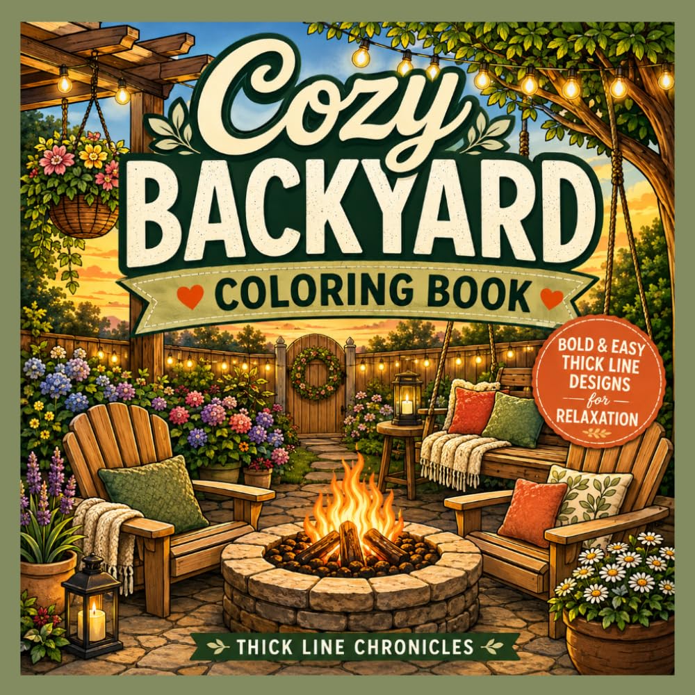 capítulo por capítulo baixar Cozy Backyard Coloring Book (Thick Line Chronicles)