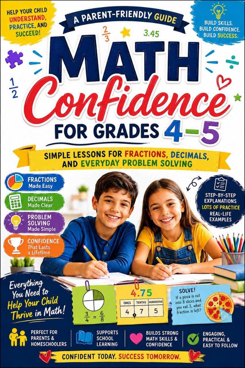 ler totalmente Math Confidence for Grades 4–5: Simple Lessons for Fractions, Decimals, and Everyday Problem Solving. (English Edition)