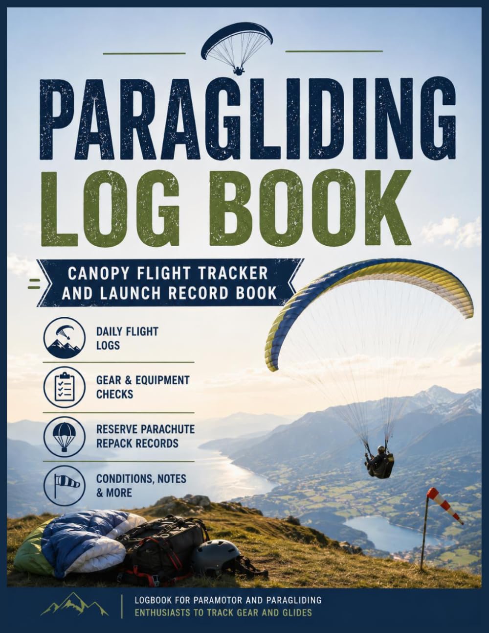 Paragliding Log Book: Canopy Flight Tracker and Launch Record Book: Logbook for Paramotor and Paragliding Enthusiasts to Track Flights, Gear Checks, Maintenance, and Glides baixar o livro de graça