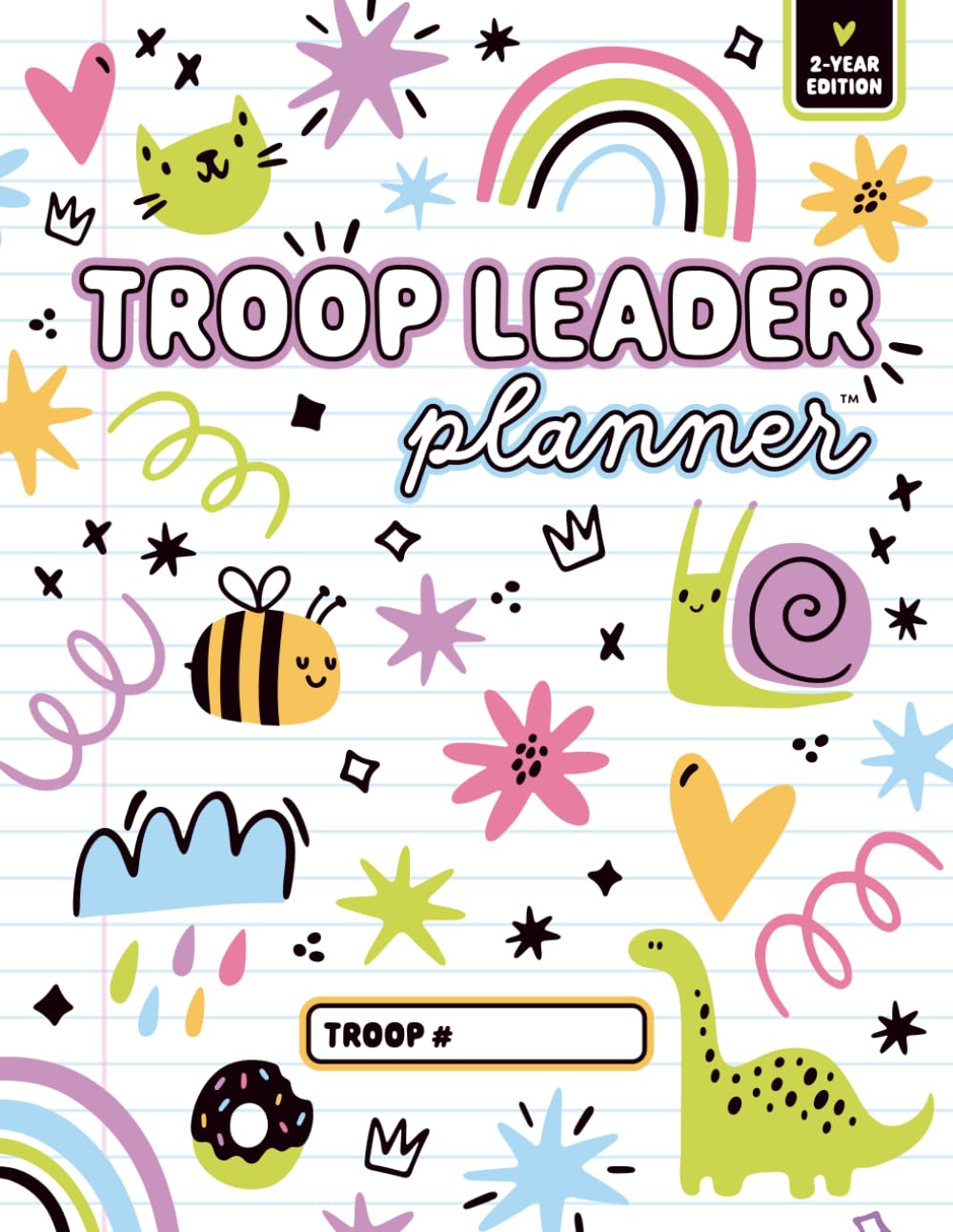 capítulo por capítulo baixar Troop Leader Planner Undated (Two-Year Edition): 24-Month Organizer for Daisy, Brownie, Junior, Multi-Level Scout Girl Groups | Must-Have Meeting &... Monthly, Yearly Calendars (Black Doodles)