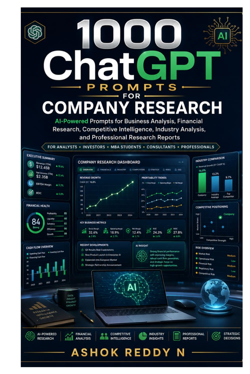 ler totalmente 1000 ChatGPT Prompts for Company Research: AI-Powered Prompts for Business Analysis, Financial Research, Competitive Intelligence, Industry Analysis, and Professional Research Reports