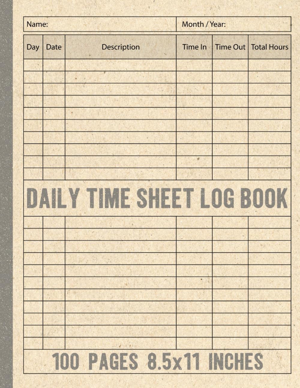 ler totalmente Daily Time Sheet Log Book for Employees: Book for Record and Track working Hours Large Size