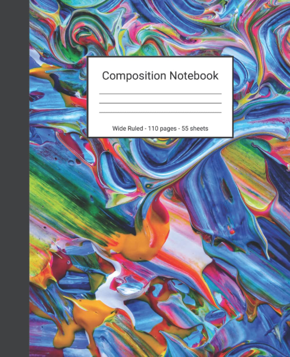 Composition Notebook: Wide Ruled Paper Notebook Journal - Blue Orange And Yellow Abstract Painting - Blank Wide Lined Workbook baixar o livro de graça