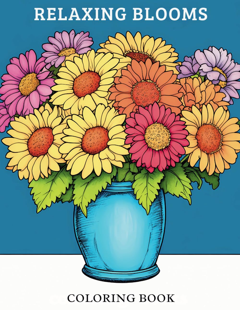 Relaxing Blooms Large Print Coloring Book: Big, Easy, and Simple Flower Designs for Stress-Free Coloring baixar livro de graça