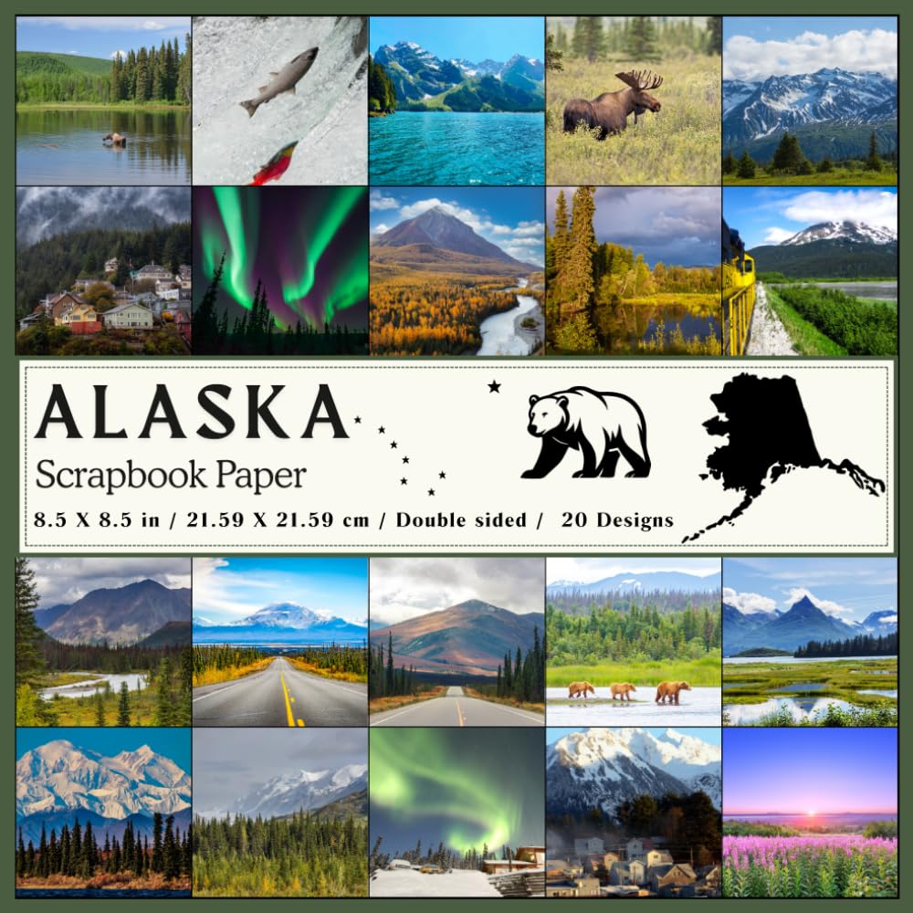 Alaska Scrapbooking Paper: Double sided decorative alaska nature landscapes craft paper sheets for scrapbooking, junk Journals, card making, collage, decoupage, and DIY projects baixar o livro de graça