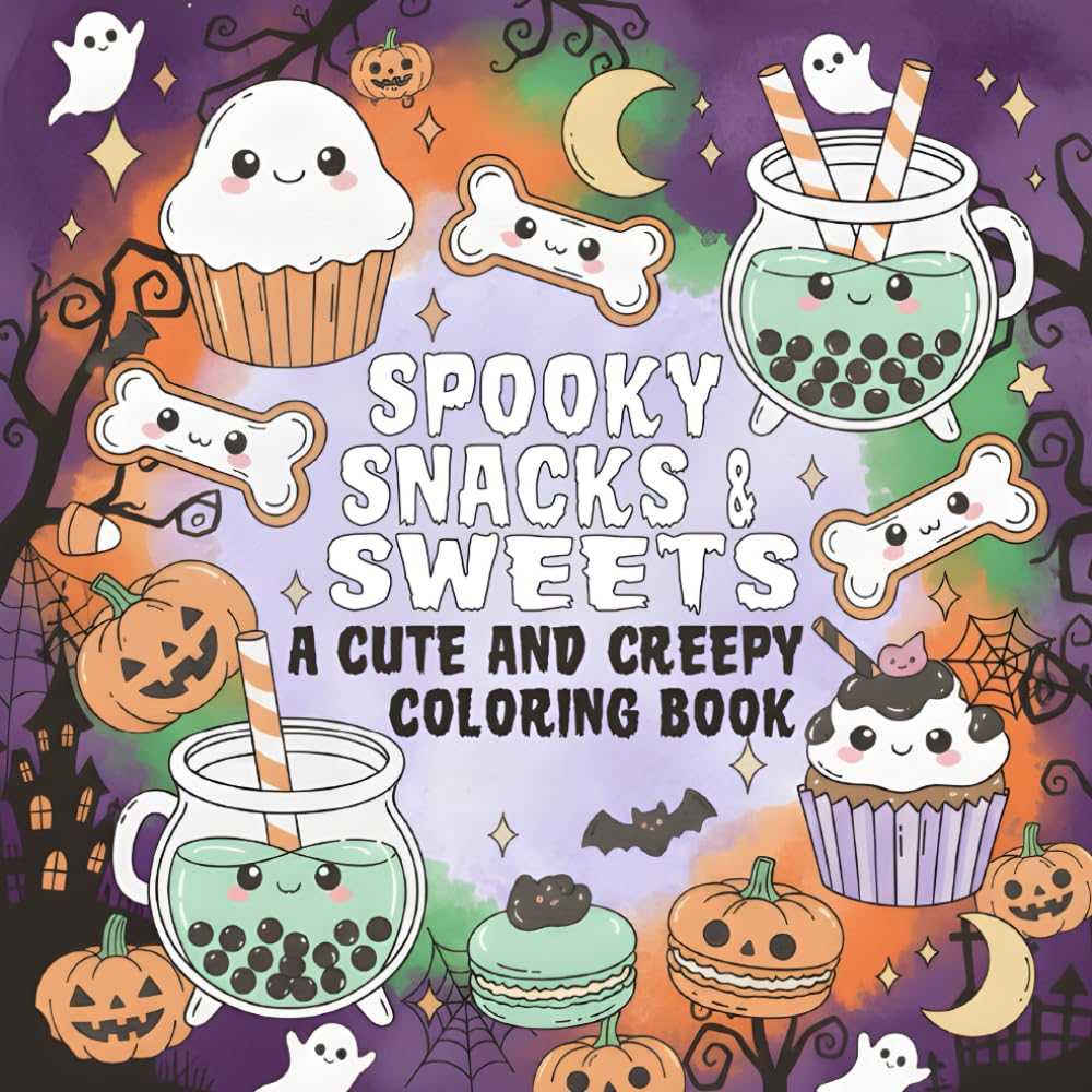 Spooky Snacks & Sweets: A Cute and Creepy Coloring Book